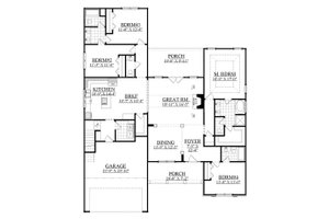 Floor Plan - Main Floor for Ranch House Plan #1071-21 - 4 bed, 3.5 bath