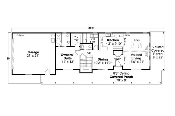 Floor Plan - Main Floor for Country House Plan #124-1185 - 3 bed, 2.5 bath
