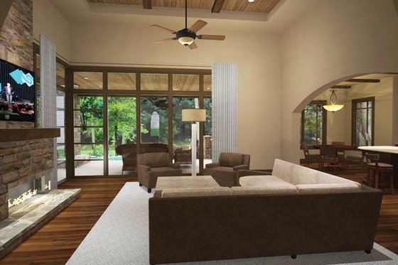 Interior - Family Room 1 for Cottage House Plan #120-244 - 3 bed, 4 bath