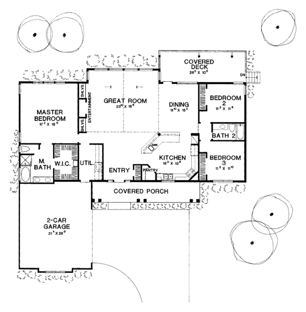 House Blueprint - Country Floor Plan - Main Floor Plan #472-156