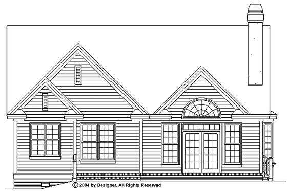 Exterior - Rear Elevation for Classical House Plan #929-707 - 3 bed, 2.5 bath