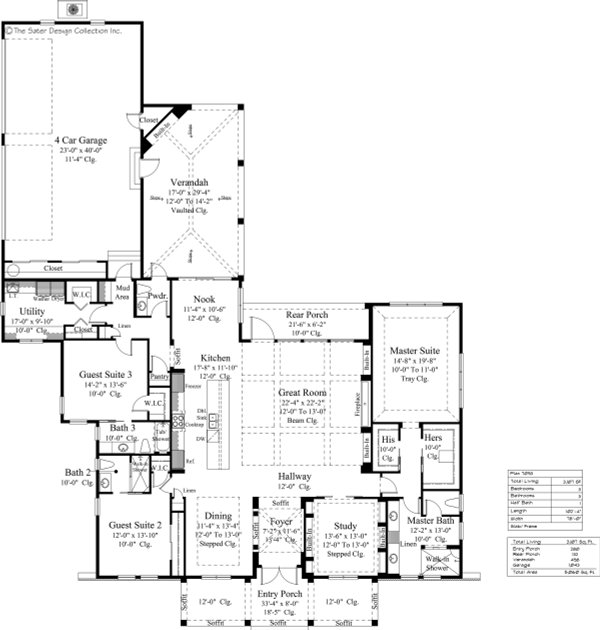 Architectural House Design - Craftsman Floor Plan - Main Floor Plan #930-522