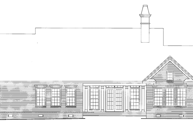 Home Plan - Exterior - Rear Elevation for Ranch House Plan #929-277 - 3 bed, 2 bath