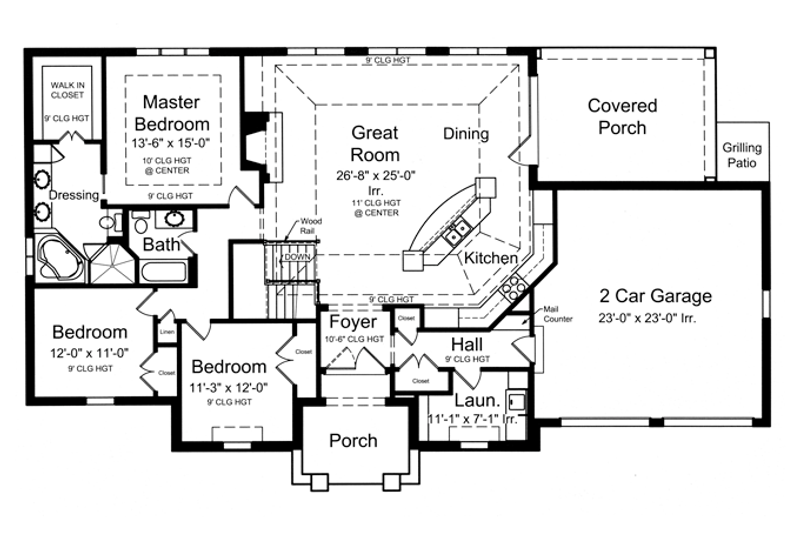 Home Plan - Floor Plan - Main Floor for Country House Plan #46-821 - 3 bed, 2 bath