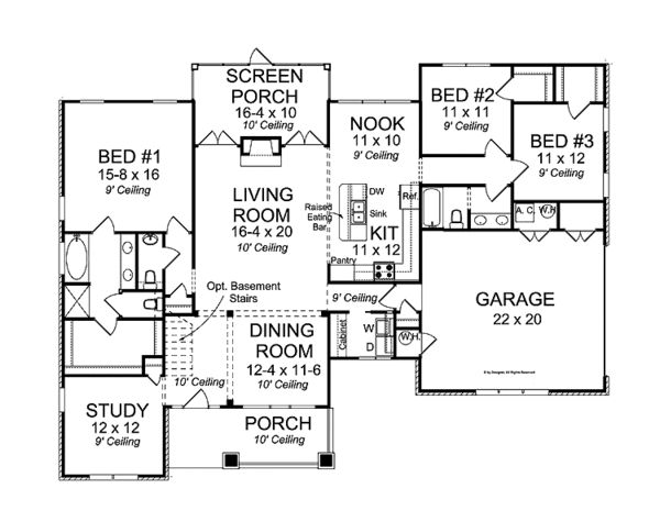 House Design - Traditional Floor Plan - Main Floor Plan #513-2133