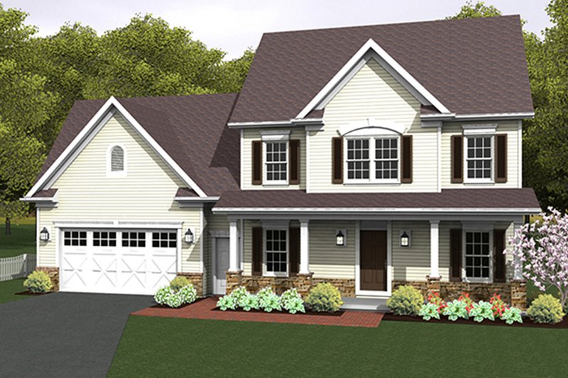 Home Plan - Exterior - Front Elevation 3 for Country House Plan #1010-124 - 4 bed, 2.5 bath