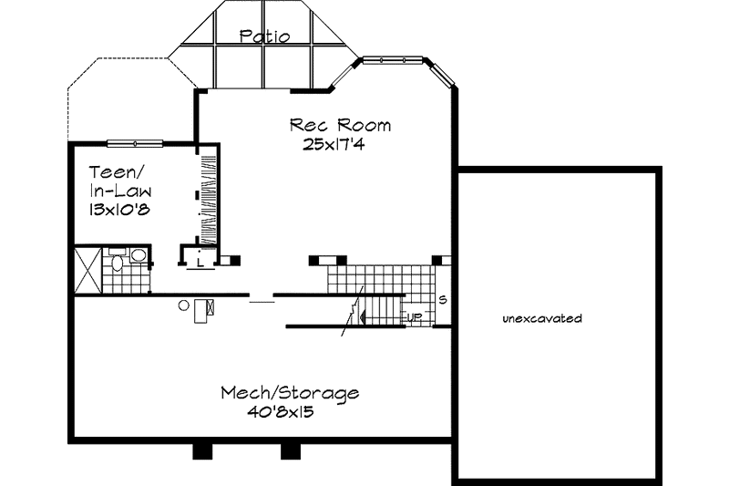 Home Plan - Floor Plan - Lower Floor for Traditional House Plan #320-504 - 4 bed, 3.5 bath