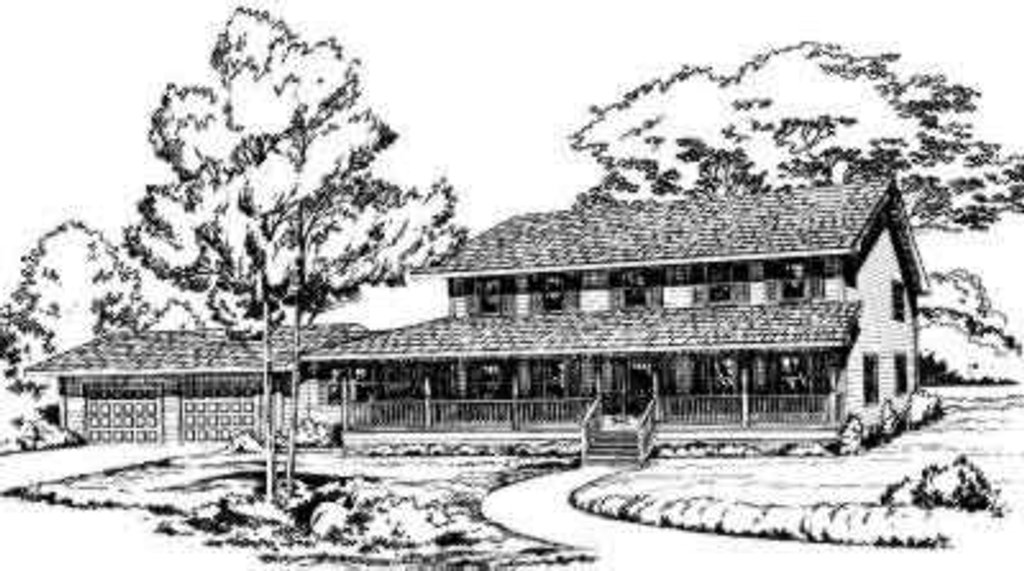 Exterior - Front Elevation 2 for Country House Plan #312-460 - 4 bed, 2.5 bath