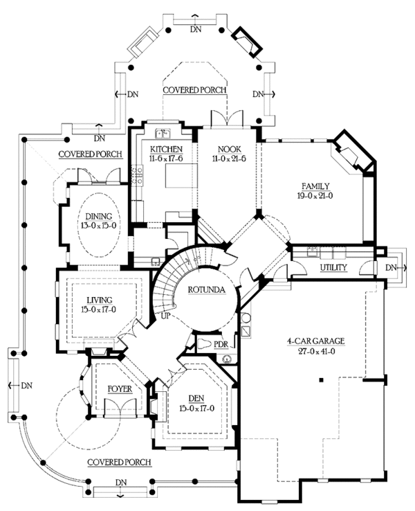 Dream House Plan - Victorian Floor Plan - Main Floor Plan #132-255