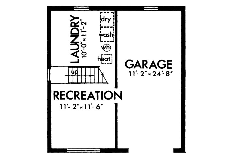 Architectural House Design - Floor Plan - Lower Floor for Contemporary House Plan #320-762 - 3 bed, 1.5 bath