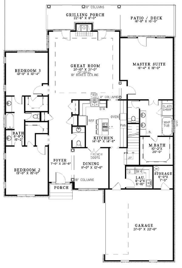 Architectural House Design - Traditional Floor Plan - Main Floor Plan #17-2902