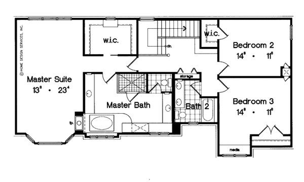 Architectural House Design - European Floor Plan - Upper Floor Plan #417-710