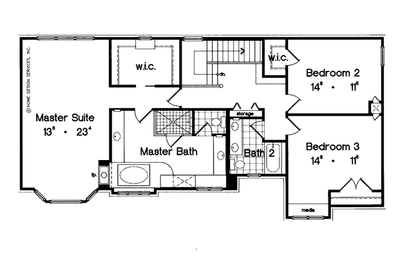 Home Plan - Floor Plan - Upper Floor for European House Plan #417-710 - 4 bed, 2.5 bath