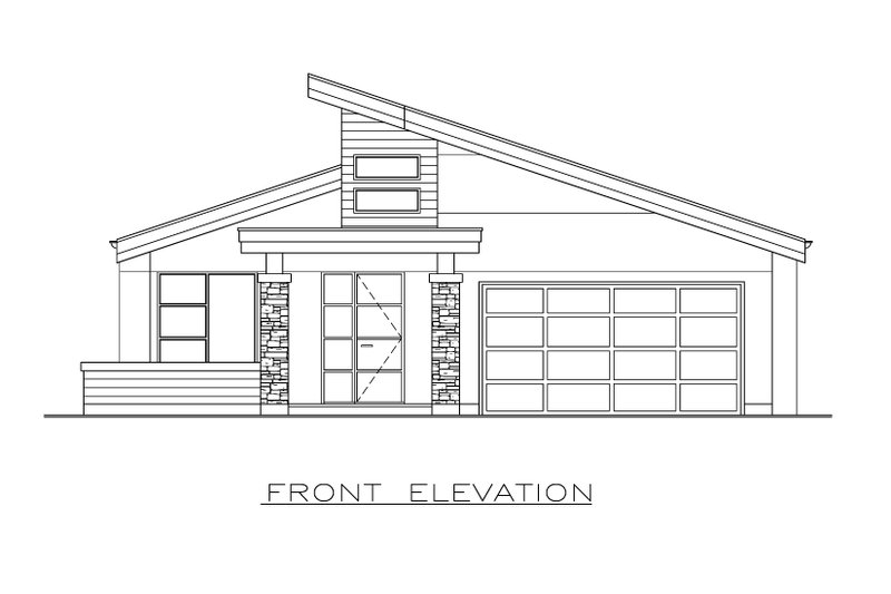 House Plan Design - Exterior - Front Elevation 3 for Contemporary House Plan #1100-18 - 2 bed, 2 bath