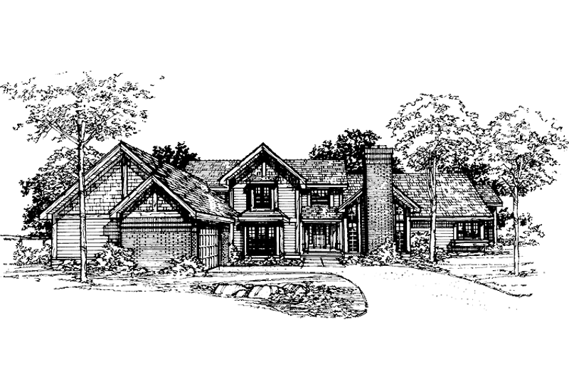 House Blueprint - Traditional Exterior - Front Elevation Plan #320-697