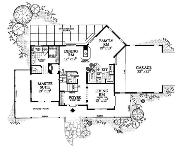House Blueprint - Victorian Floor Plan - Main Floor Plan #72-1090