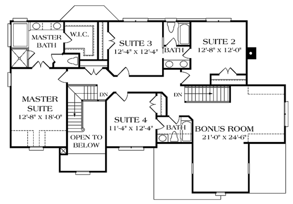 Dream House Plan - Traditional Floor Plan - Upper Floor Plan #453-346