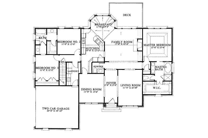 Home Plan - Floor Plan - Main Floor for Country House Plan #429-154 - 3 bed, 2.5 bath