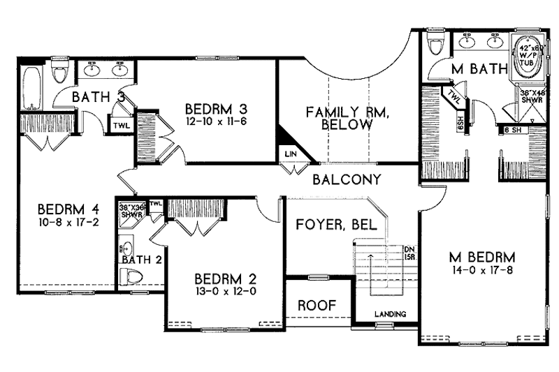 Dream House Plan - Floor Plan - Upper Floor for Country House Plan #328-463 - 4 bed, 3.5 bath