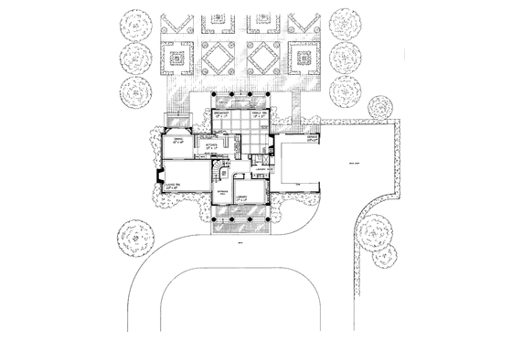 Floor Plan - Main Floor for Classical House Plan #72-595 - 3 bed, 3 bath