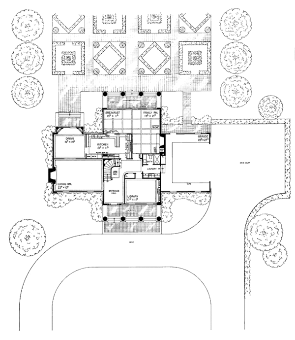 House Plan Design - Classical Floor Plan - Main Floor Plan #72-595