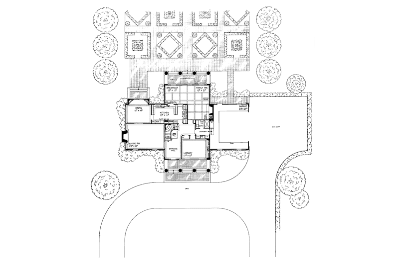 Home Plan - Floor Plan - Main Floor for Classical House Plan #72-595 - 3 bed, 3 bath