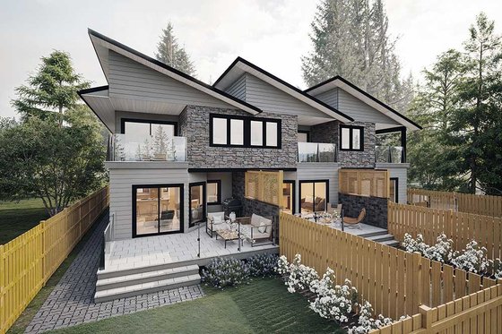 Exterior - Rear Elevation for Contemporary House Plan #1101-28 - 8 bed, 6.5 bath