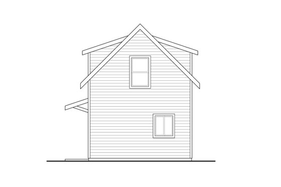 Exterior - Rear Elevation for Cottage House Plan #124-1278 - 2 bed, 2 bath