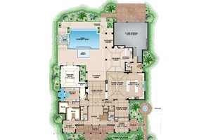 Floor Plan - Main Floor for Mediterranean House Plan #27-558 - 5 bed, 5.2 bath