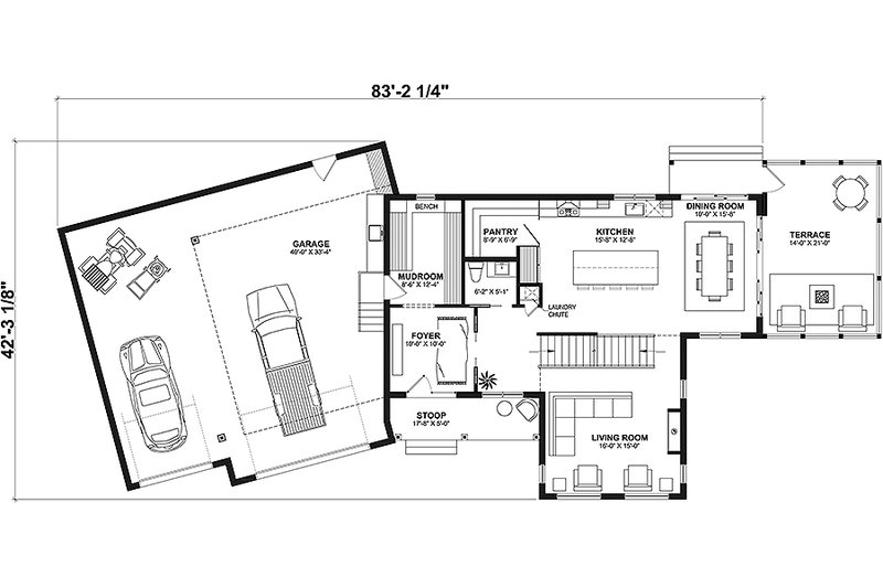 Architectural House Design - Floor Plan - Main Floor for Farmhouse House Plan #23-2785 - 5 bed, 3.5 bath