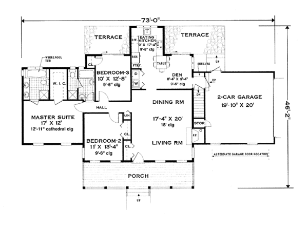 Ranch Floor Plan - Main Floor Plan #3-297