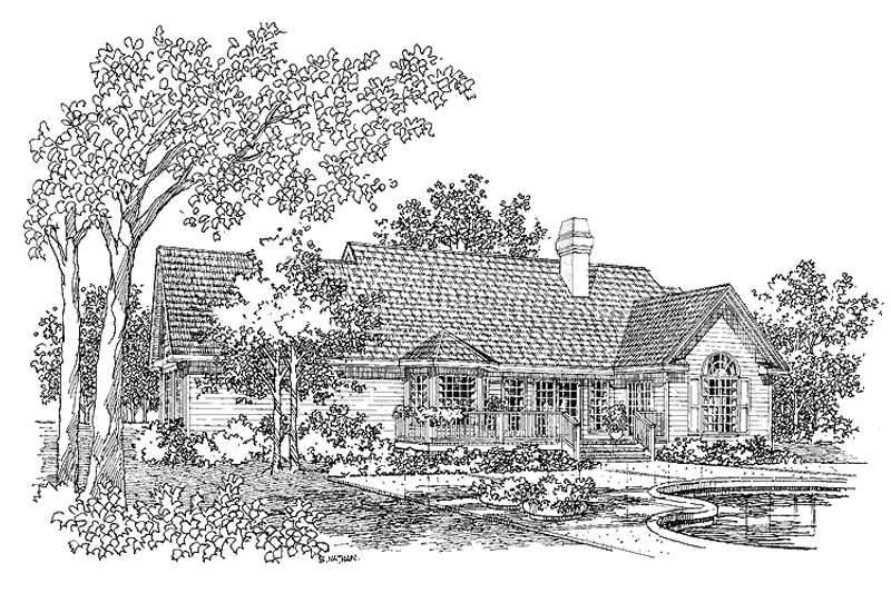 Home Plan - Exterior - Rear Elevation for Country House Plan #929-195 - 3 bed, 2 bath