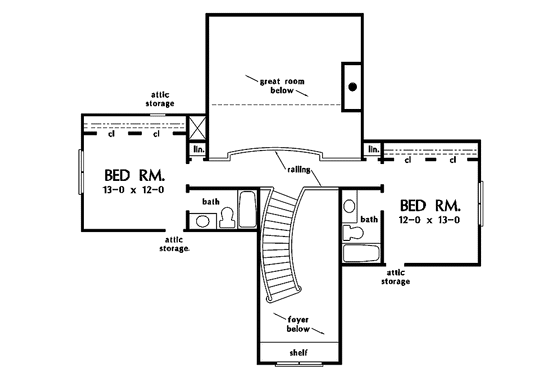 Floor Plan - Upper Floor for Traditional House Plan #929-769 - 4 bed, 4 bath