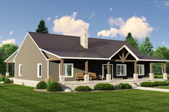 Exterior - Other Elevation 2 for Ranch House Plan #1064-254 - 3 bed, 2 bath