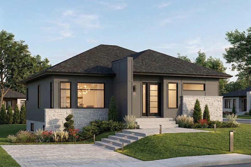 Exterior - Front Elevation 2 for Contemporary House Plan #23-2572 - 2 bed, 1 bath