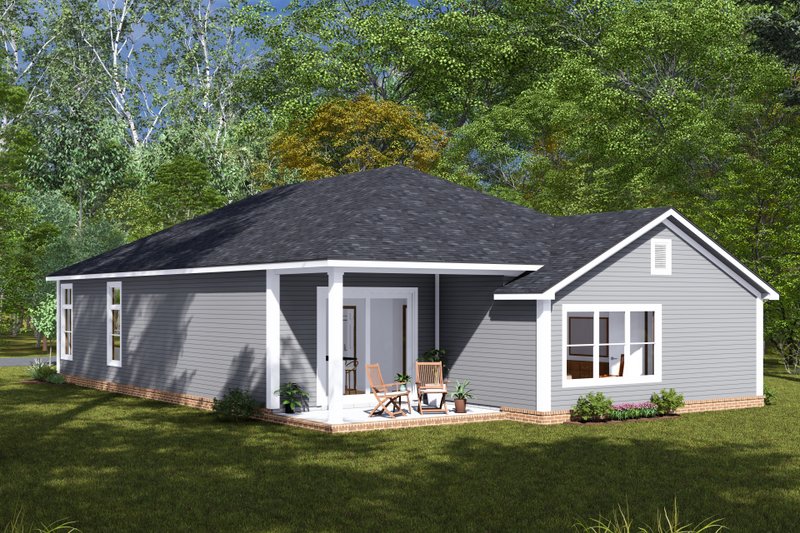 Home Plan - Exterior - Rear Elevation for Cottage House Plan #513-2293 - 3 bed, 2 bath