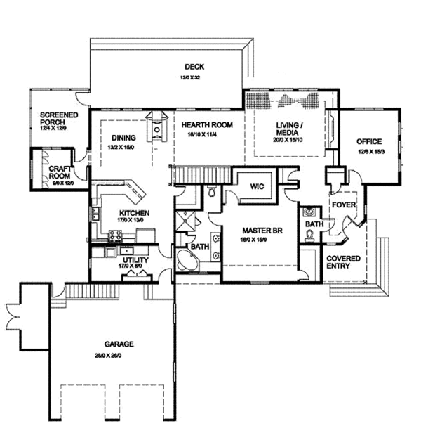 House Design - Traditional Floor Plan - Main Floor Plan #939-2