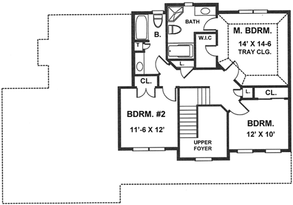 House Plan Design - Country Floor Plan - Upper Floor Plan #1001-26