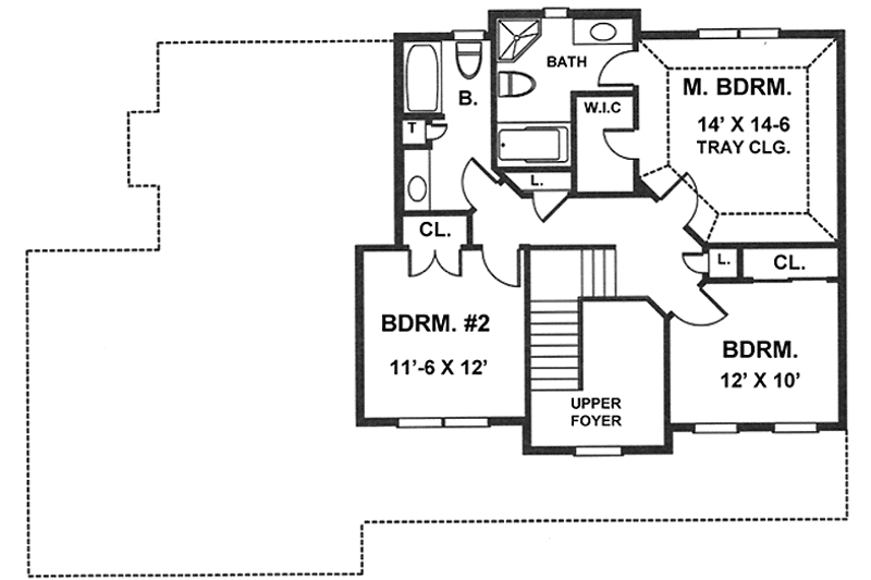 Home Plan - Floor Plan - Upper Floor for Country House Plan #1001-26 - 3 bed, 2.5 bath