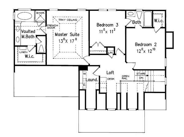 Architectural House Design - Classical Floor Plan - Upper Floor Plan #927-795