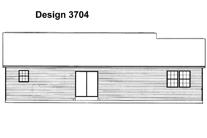 Dream House Plan - Exterior - Rear Elevation for Ranch House Plan #72-1027 - 3 bed, 2 bath