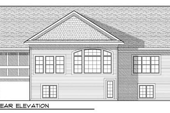 Exterior - Rear Elevation for Ranch House Plan #70-911 - 4 bed, 3 bath