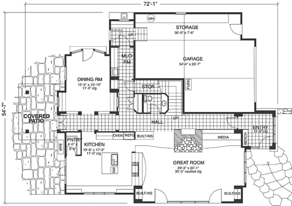 Home Plan - Prairie Floor Plan - Main Floor Plan #967-4