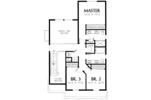 Floor Plan - Upper Floor for Traditional House Plan #48-777 - 3 bed, 2.5 bath