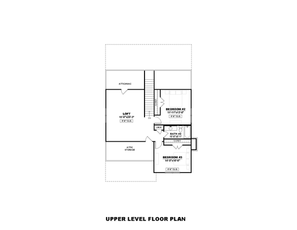 Farmhouse Floor Plan - Upper Floor Plan #1117-30