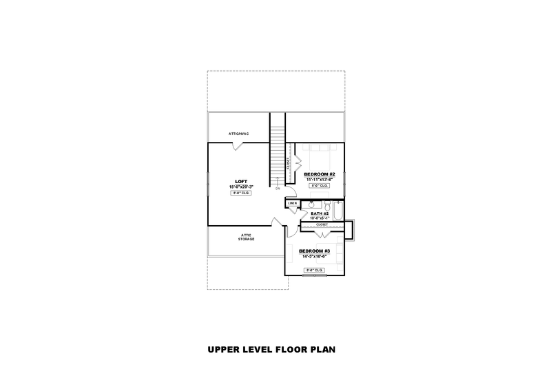 House Blueprint - Floor Plan - Upper Floor for Farmhouse House Plan #1117-30 - 3 bed, 2.5 bath
