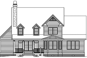 Exterior - Rear Elevation for Country House Plan #929-607 - 4 bed, 2.5 bath