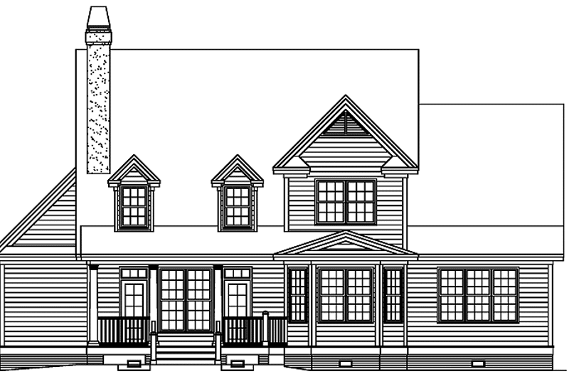 Home Plan - Exterior - Rear Elevation for Country House Plan #929-607 - 4 bed, 2.5 bath