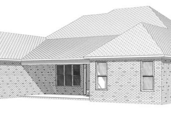 Exterior - Rear Elevation for European House Plan #63-251 - 4 bed, 2.5 bath