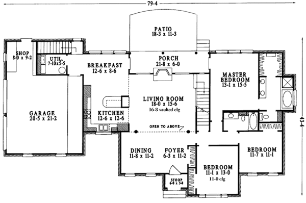 Dream House Plan - European Floor Plan - Main Floor Plan #406-9631